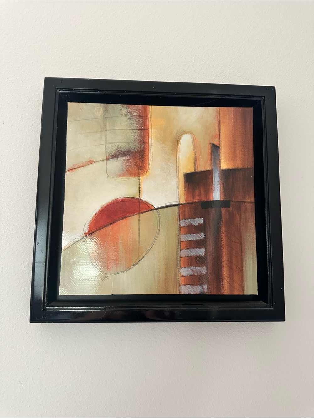 Abstract Framed Wall Art in Warm Earth Tones